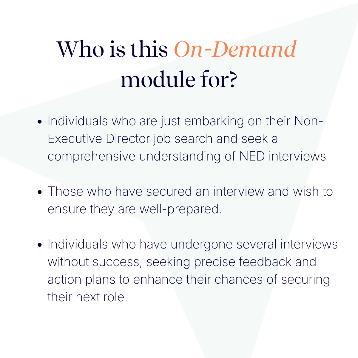 Non-Executive Director Interview Training