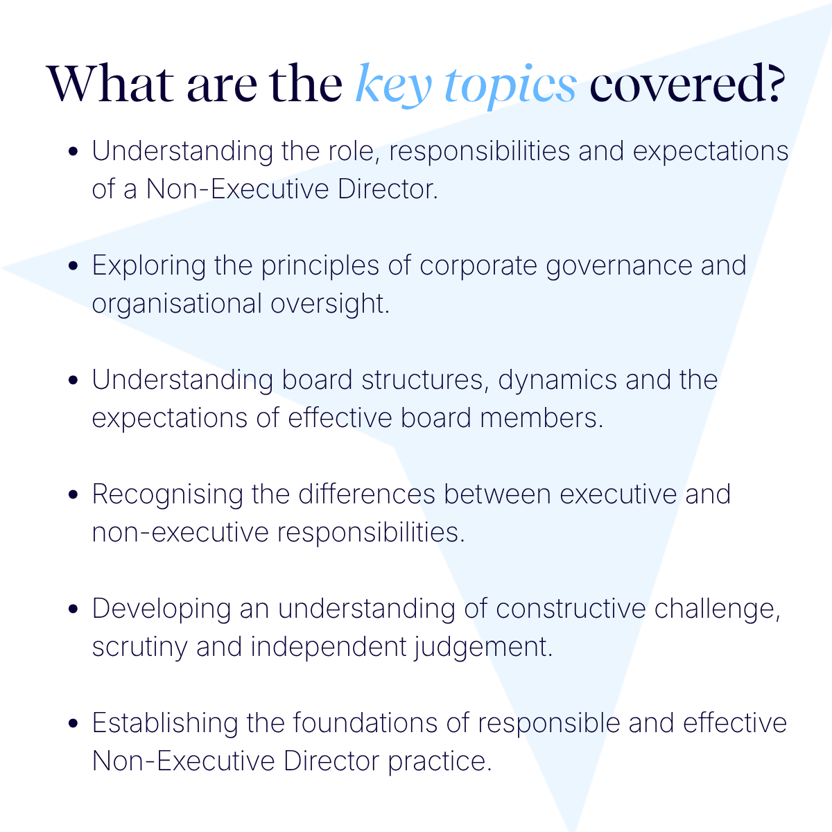 Fundamentals of a Non-Executive Director