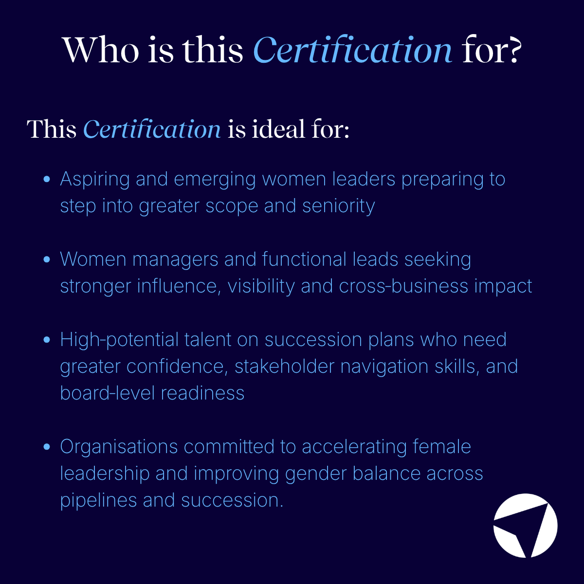 Certified Women as Leaders