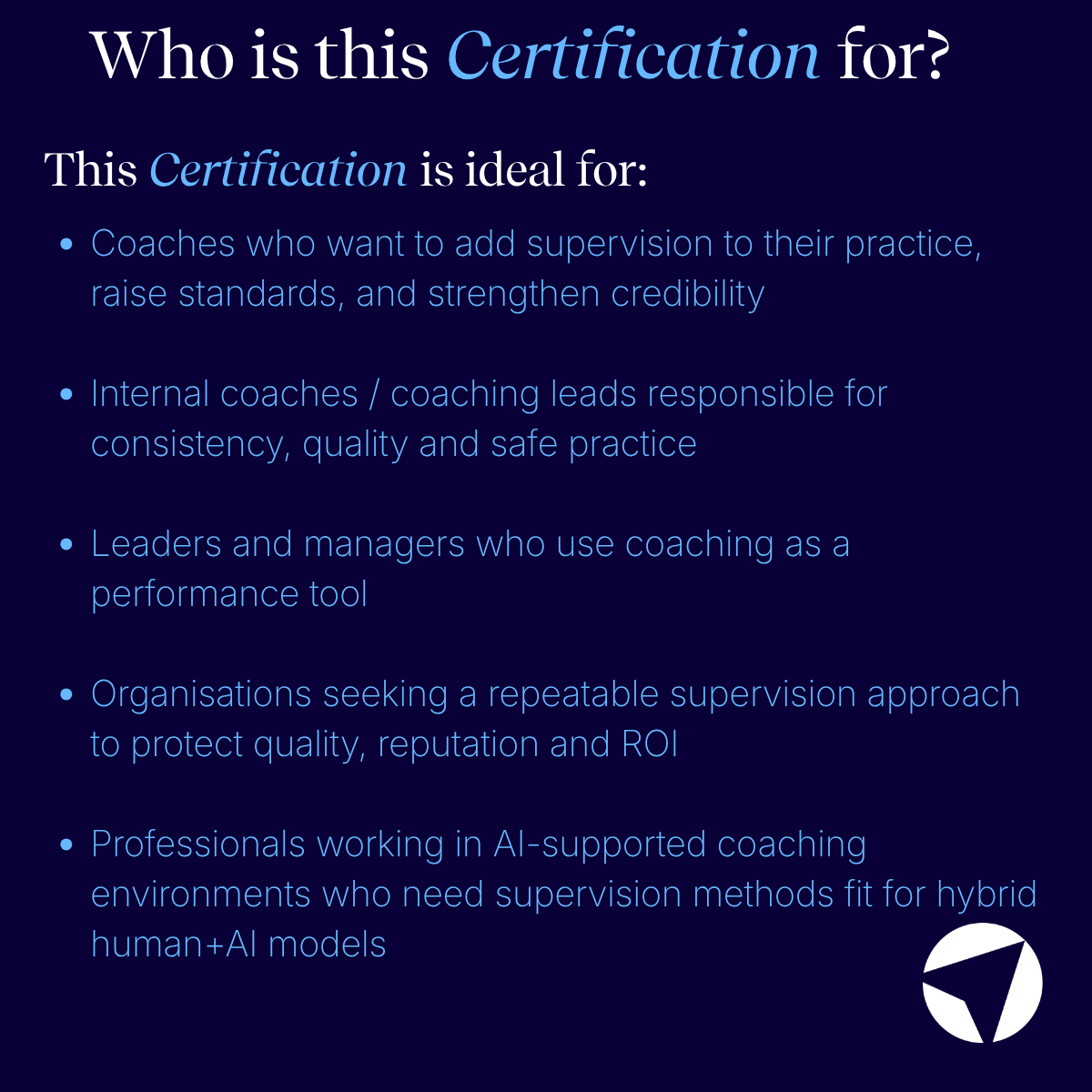 Certified Coaching Supervisor