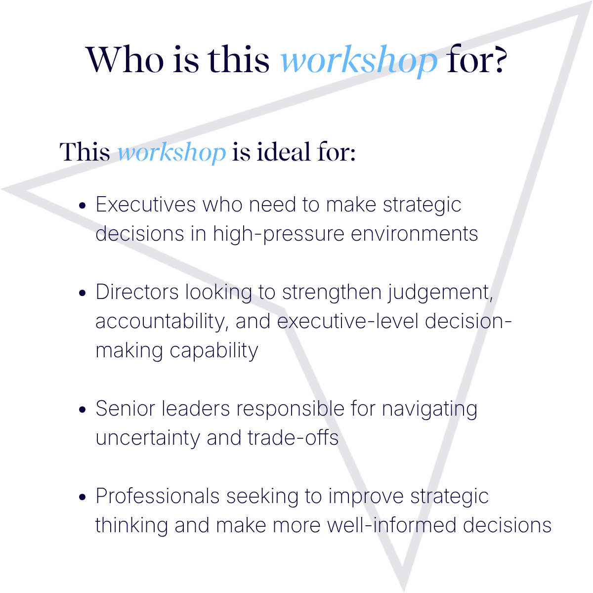 Decision Making for Leaders