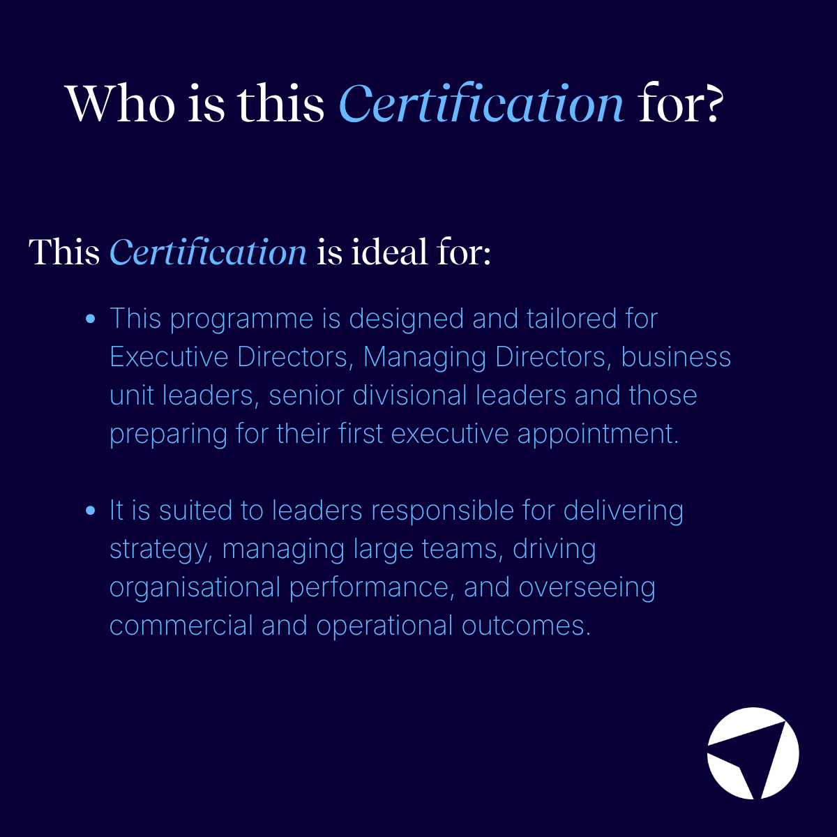 Certified Executive Director