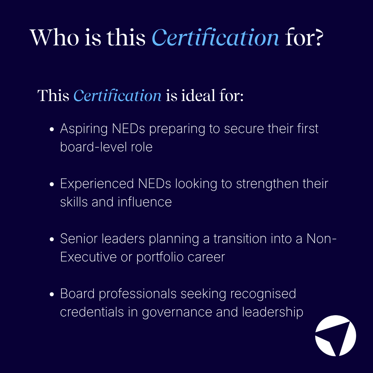Certified Non-Executive Director