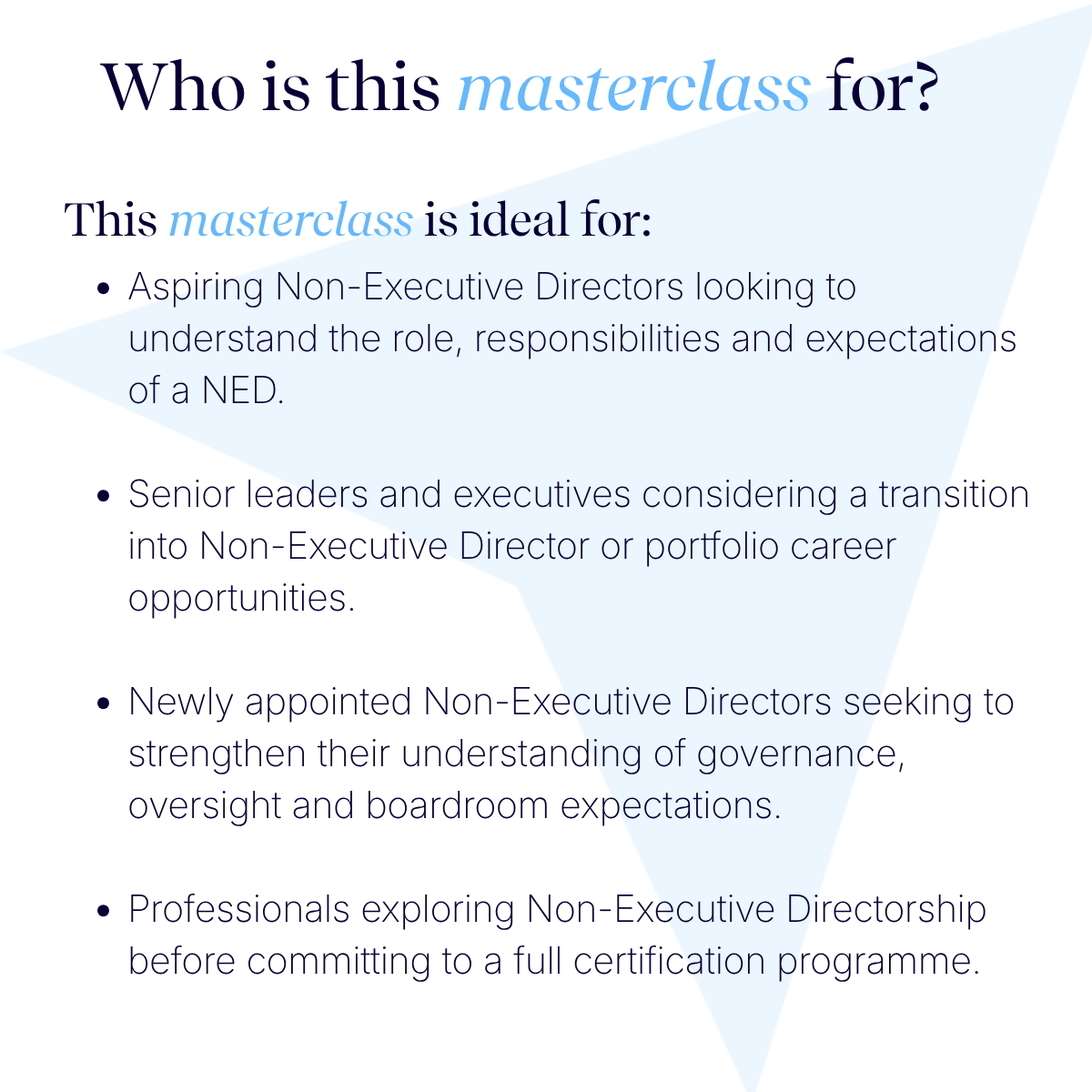 Fundamentals of a Non-Executive Director